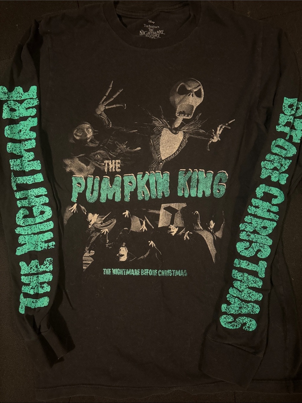 'Pumpkin King' Men's Long Sleeve- Black/Teal